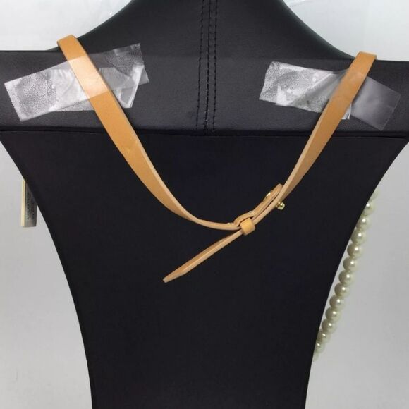 NWT Ann Taylor Goldtone Faux Pearl Layered Chain Necklace 32" - Picture 3 of 5